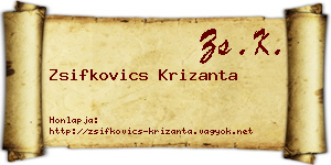 Zsifkovics Krizanta névjegykártya